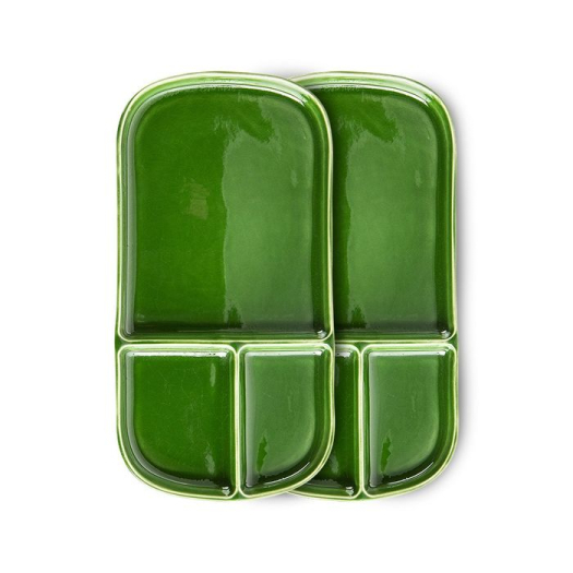 HKLiving Emeraudes : plaques rectangulaire lot de 2