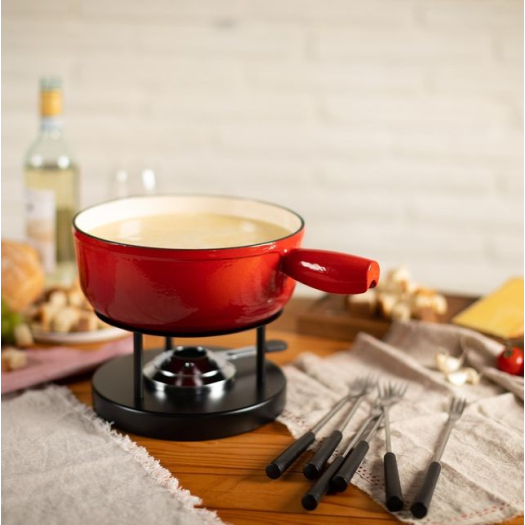 Kaasfondueset gietijzer 24cm