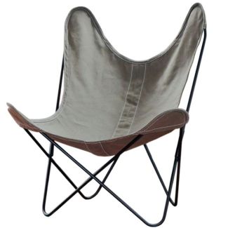Airborne outoor: fauteuil AA en lin avec structure noire mat