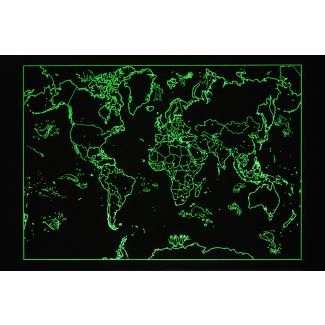 Fosforescerende kaart van de wereld