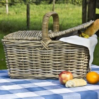 Panier picnic rotin gris