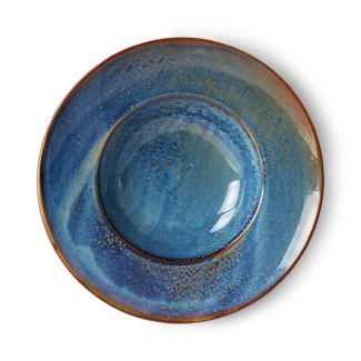 HKLiving Chef ceramics Diep boord - rustic blue