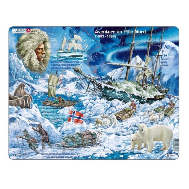 Puzzle A la conquête du Pôle Nord 65PCS