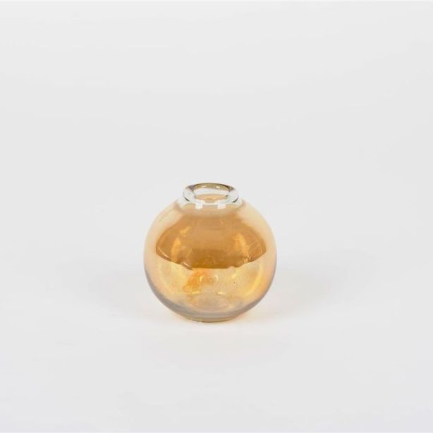 Rasteli Sunglow - kleine glazen vaas ambergold