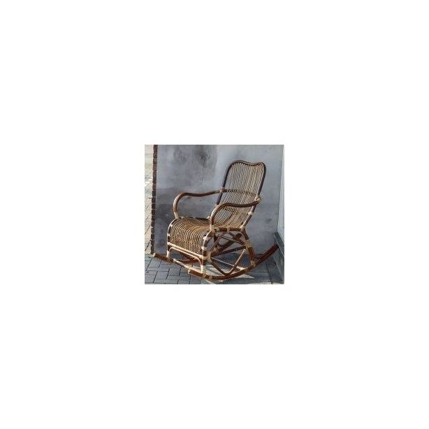 Rocking chair en rotin gris