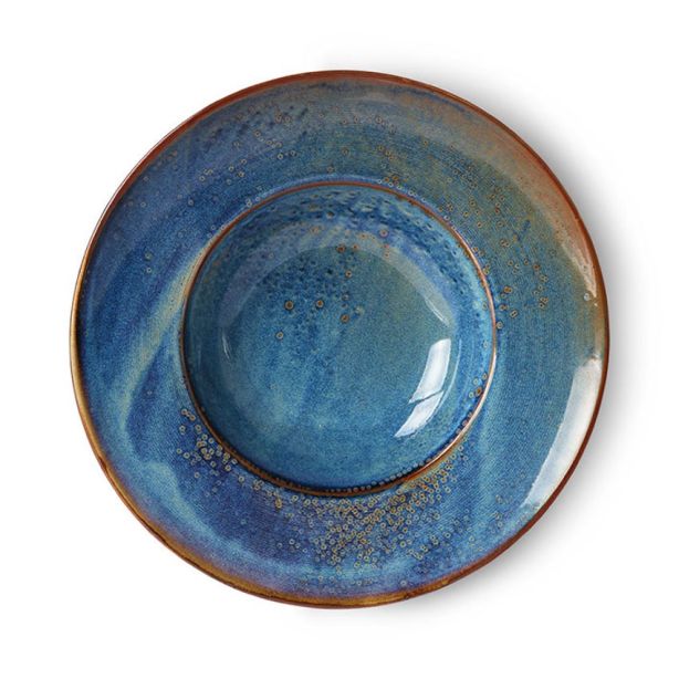 HKLiving Chef ceramics Diep boord - rustic blue