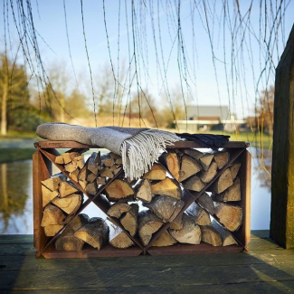 BLOXX rangement bûches acier Corten