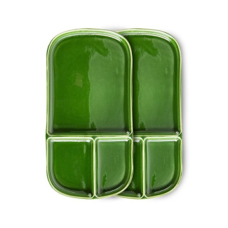 HKLiving Emeraudes : plaques rectangulaire lot de 2