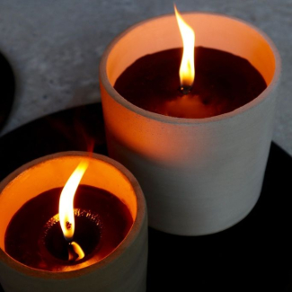 Dekocandle Bougie Terracotta Gris Béton