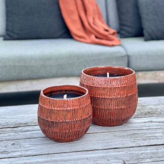 Dekocandle Bougie Flowerpot Orange brillant
