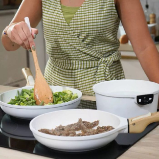 Cookut L'incroyable kit poêles et casserole à poignée amovible : Blanc