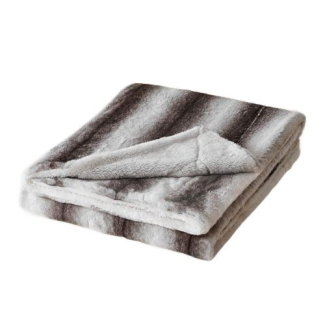 Couvre-lit peau de bête 220X240CM gris