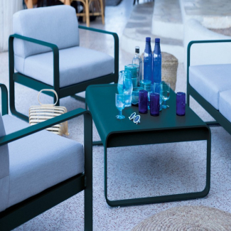 Fermob Bellevie : zitbank 2 Graphite Grey kussens