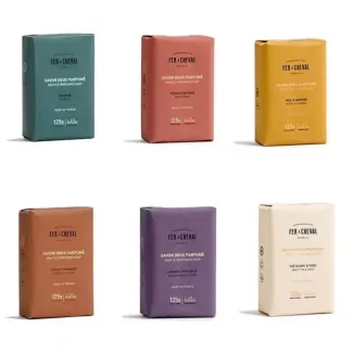 Image représentant le produit savon solide parfumé de Fer à Cheval dans différents parfums