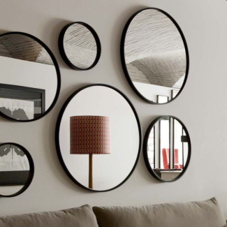 Miroir rond bord métal (7 tailles)