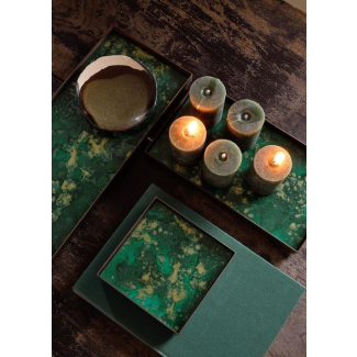 Notre Monde plateau verre 16X16CM