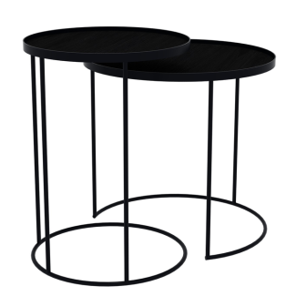 Set de tables hautes-bout de canapé D49CM + D62CM