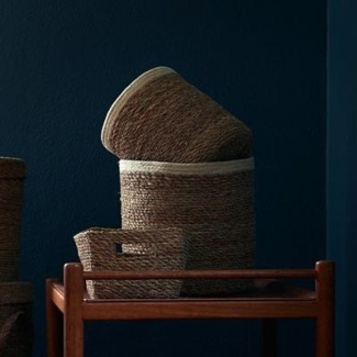 Panier Algues marines "Seagrass" naturel et blanc L