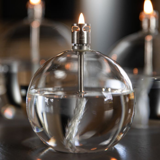 Lampe à huile sphère Chrome