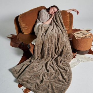 Plaid ultra-doux Tigre Taupe