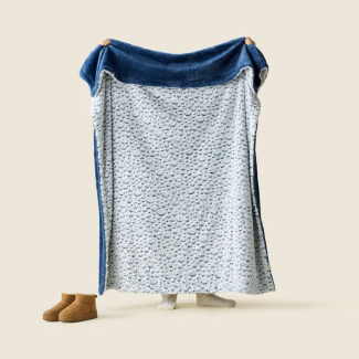 Plaid ultra-doux Gouttes de pluie Bleu