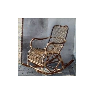 Rocking chair en rotin gris