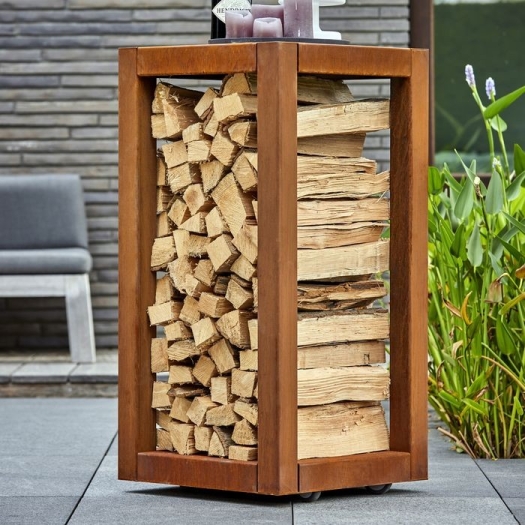 QUARUBOX Houtopslag van corTen staal