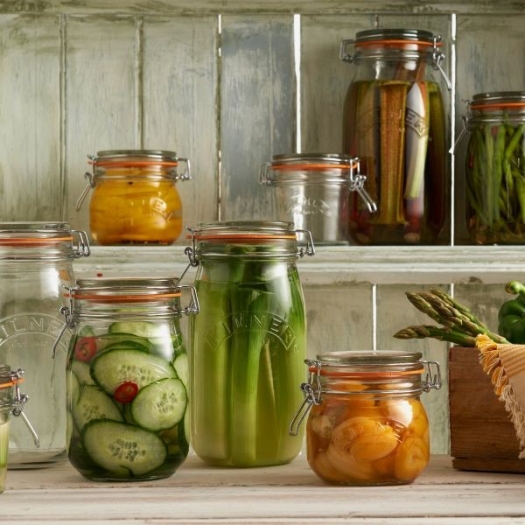 Set de 2 bocaux en verre rond  fermeture à clip