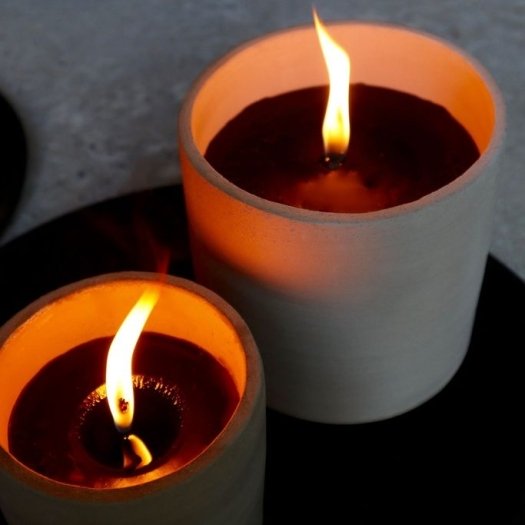 Dekocandle outdoor kaars Beton grijs