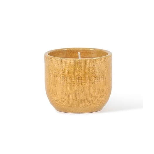 Dekocandle kaars tuin gele pot : D15H13CM