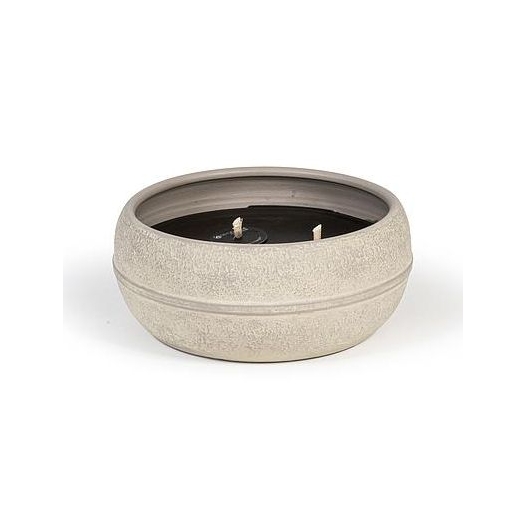 Dekocandle Bougie Terracotta Gris : D35H16CM