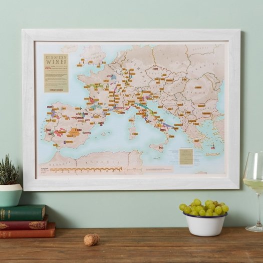 Carte des vins d'Europe à gratter