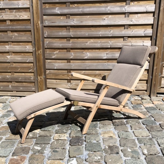 Massief teakhouten ligstoel