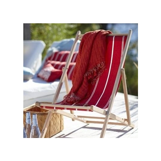 Artiga massief beuken strandstoel katoen canvas