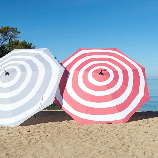 Fatboy: Parasol Stripesol ø 350 cm + support noir.