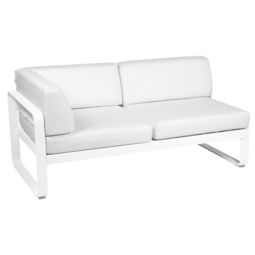 Fermob Bellevie: Module d'angle gauche 2 places Blanc Grissé