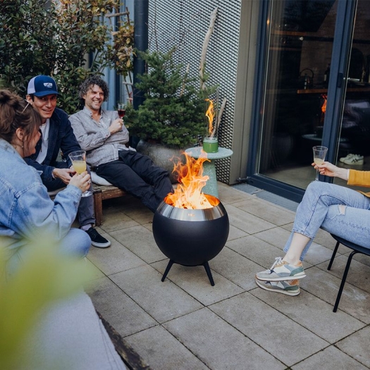 Hofats Moon 45 brasero pied bas Silver