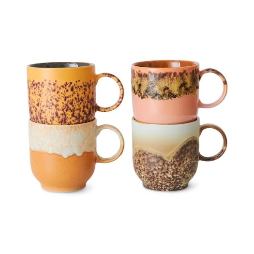 HKLiving Cape Set de 4 tasses de café
