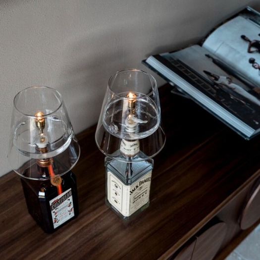 Lampe à huile bouteille