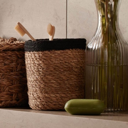 Zeegrasmand naturel en zwart M