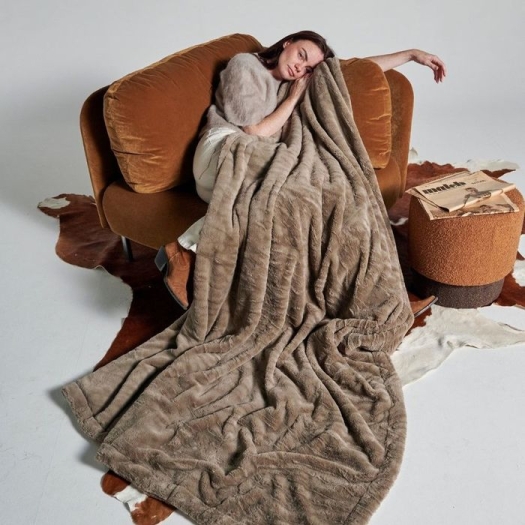 Plaid ultra-doux Tigre Taupe