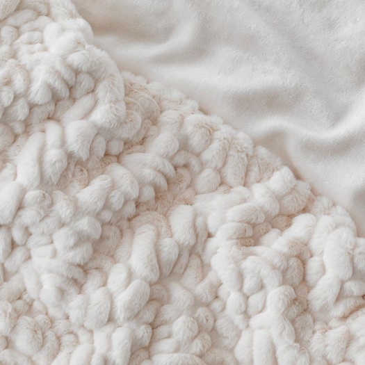 Kiezel faux fur deken