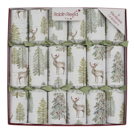 Robin Reed Kerstmis Crackers Sage Woodland 6 stuks