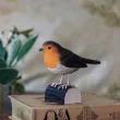 Image du modèle d'oiseau Rouge-Gorge en bois sculpté