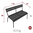 Image produit Luxembourg Banc 2/3 places Fermob avec ses dimensions et son poids
