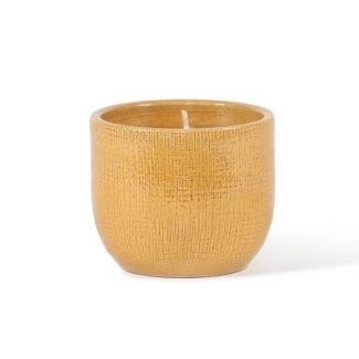Dekocandle Bougie Pot Jaune : D15H13CM