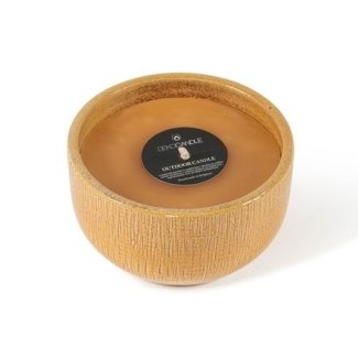 Dekocandle kaars tuin gele pot : D18H10CM