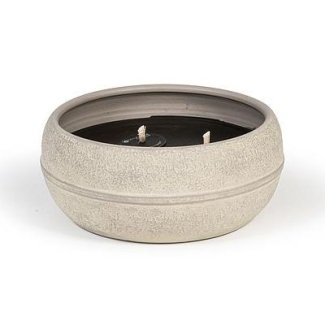 Dekocandle Bougie Terracotta Gris : D35H16CM