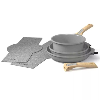 Cookut L'incroyable kit poêles et casserole à poignée amovible : Gris
