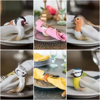 Image représentant différents modèles de rond de serviette oiseau